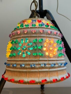Vtg 70's LAWNWARE Medium #237 Hanging Swag Light WORKS! Patio Camper Multi-Color